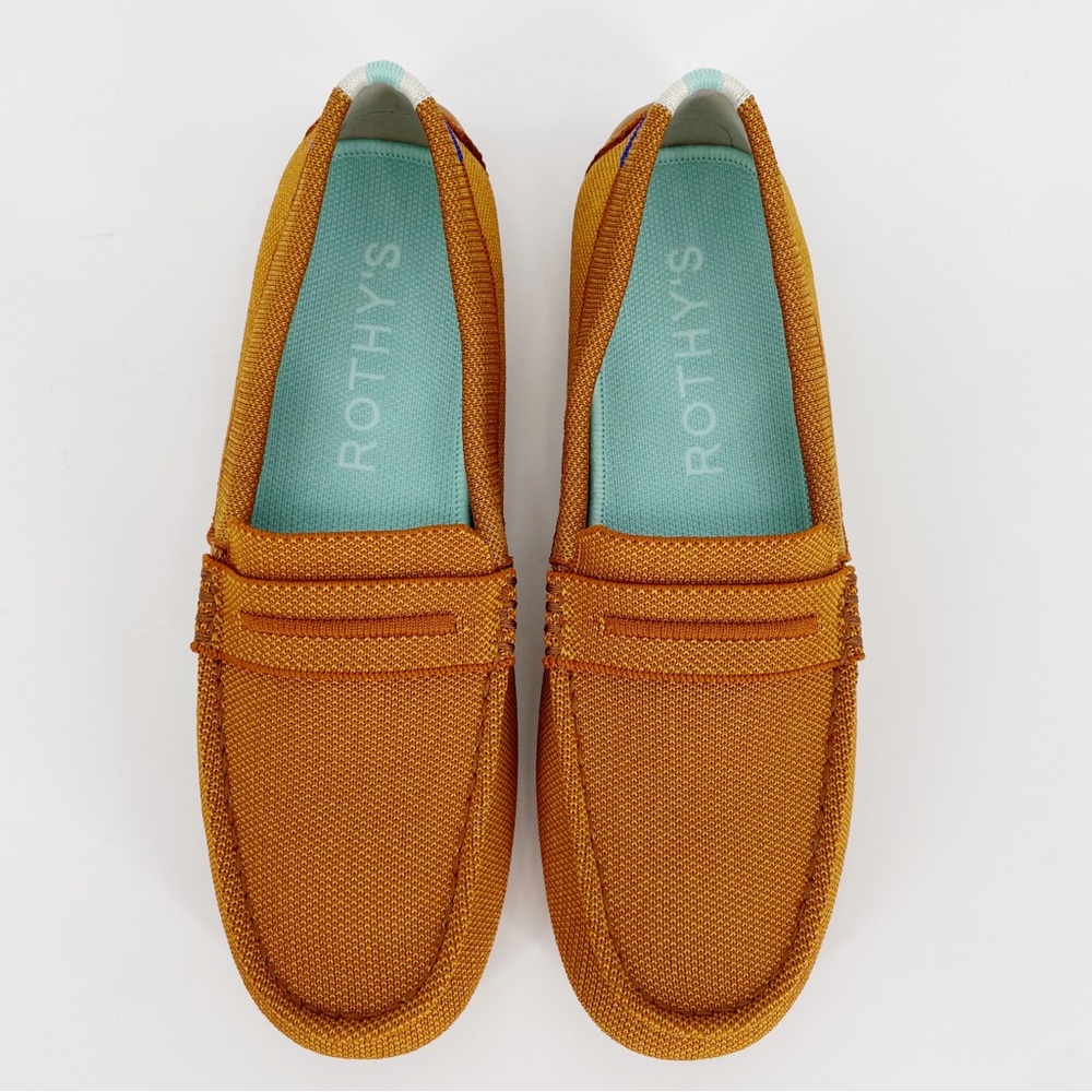 Rothy’s The Driver in Cognac Slip On Loafers Flat Comfort Office Professional